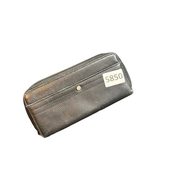 Genuine Leather Zip Wallet With Card Slots & ID Window For Men & Women - Picture 11 of 14